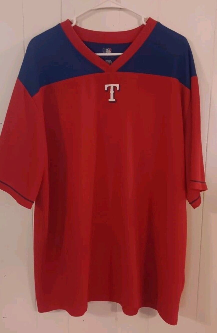 Texas Rangers V-Neck Jersey Men 3XL Red/Blue MLB Baseball Dynasty